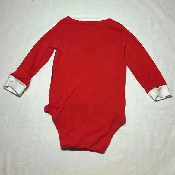 Carter's - long sleeve Santa designed onesie top.  Size 12 months - Picture 3 of 3